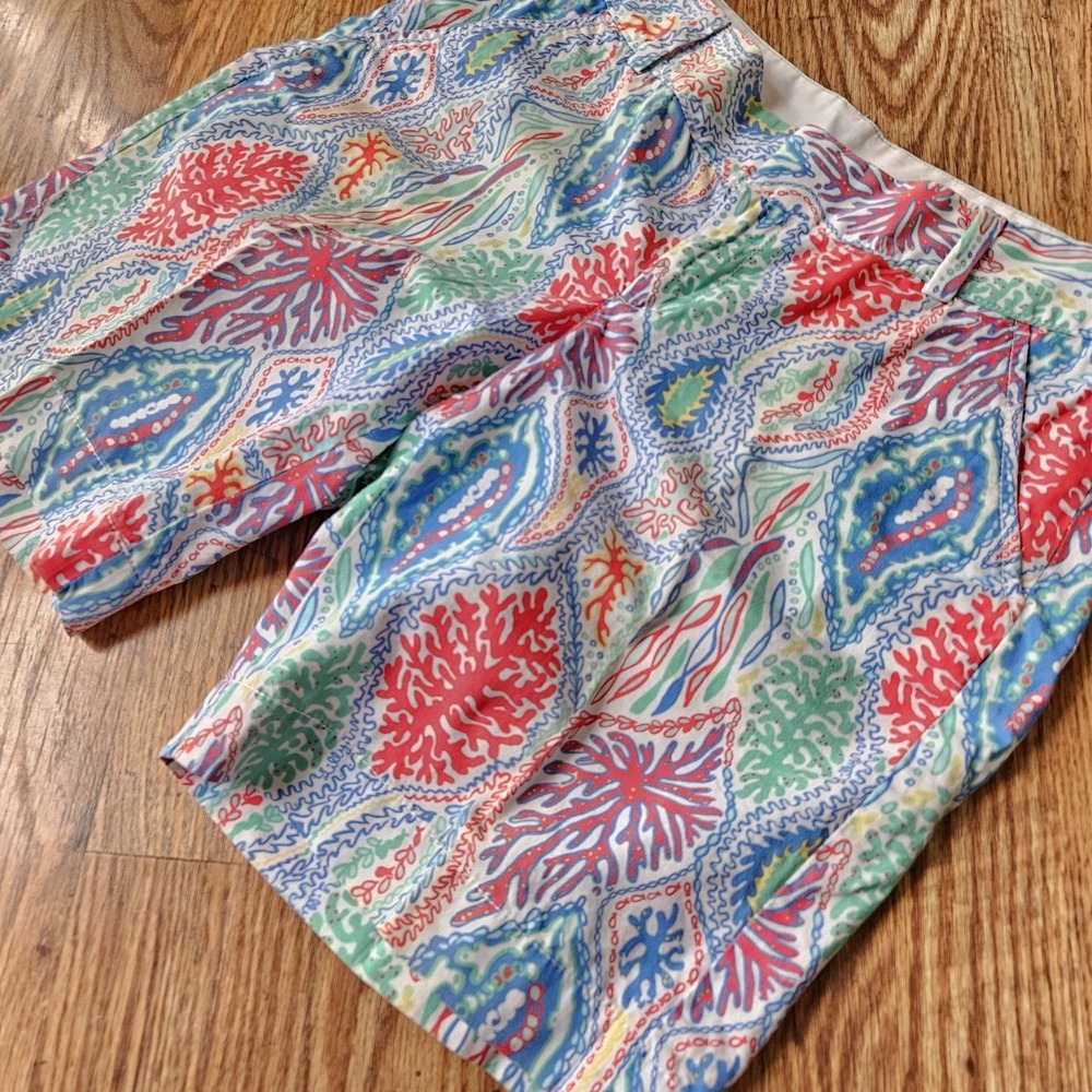 LILLY PULITZER Green/Pink Blue Bermuda Shorts Size 6 Cotton Summer EUC - Picture 12 of 12
